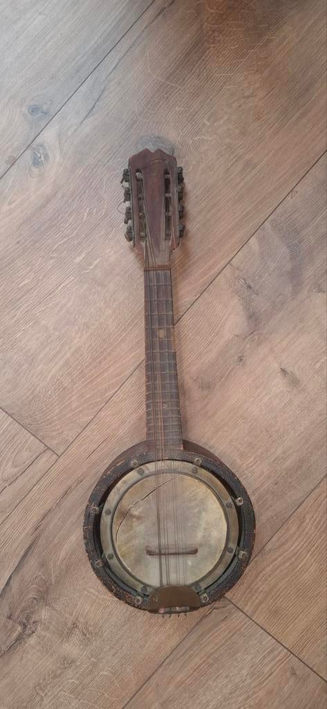 Oude Banjo Mandoline - Decoratie Object, Muziek en Instrumenten, Snaarinstrumenten | Banjo's, Ophalen of Verzenden, Gebruikt, Mandolinebanjo