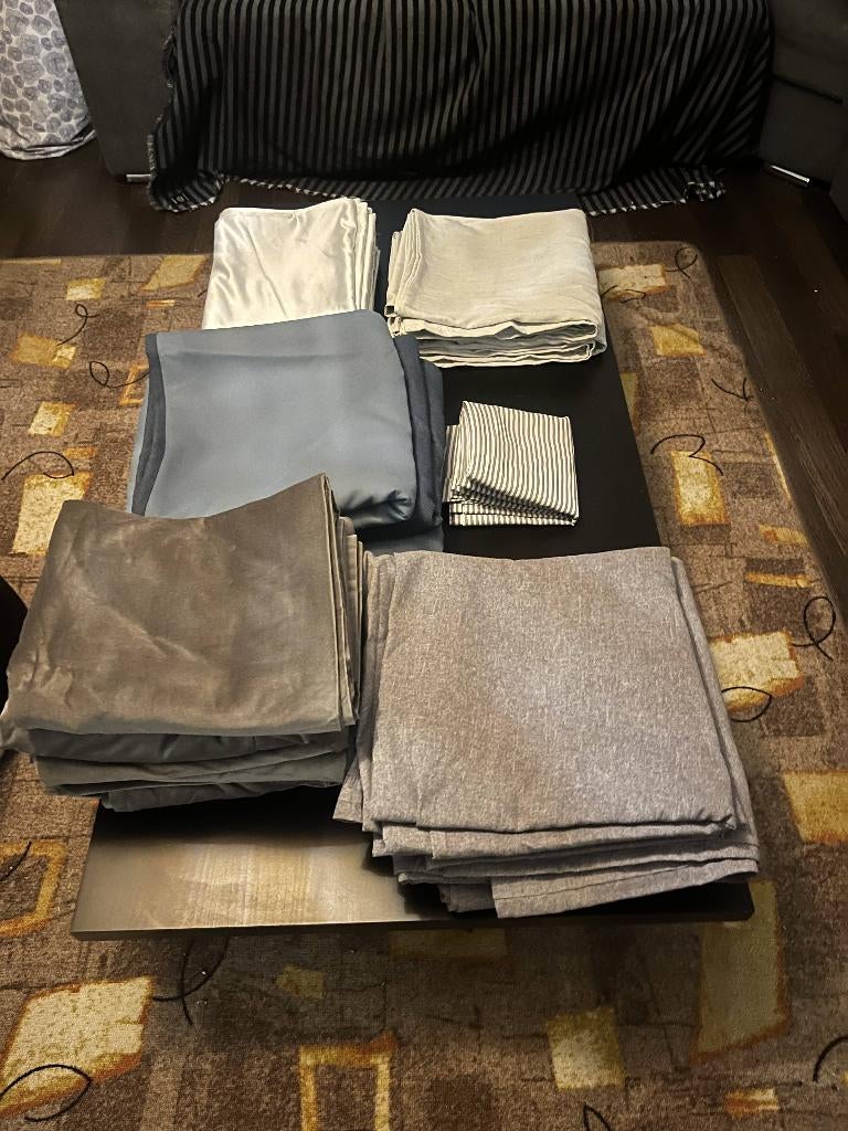 Curtains multiple offerings, Ophalen, Gebruikt, 50 tot 100 cm, Grijs