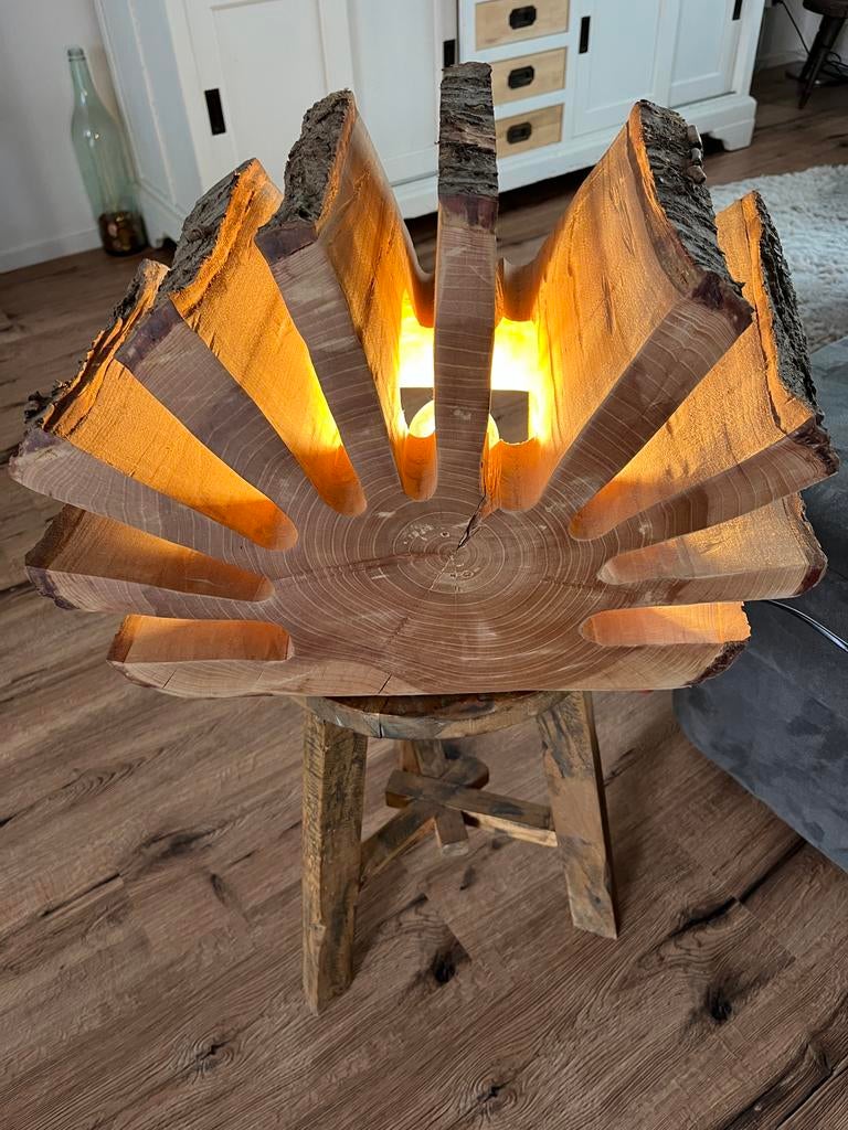Unieke Boomstam Lamp, Ophalen of Verzenden, Nieuw, Hout, Minder dan 100 cm