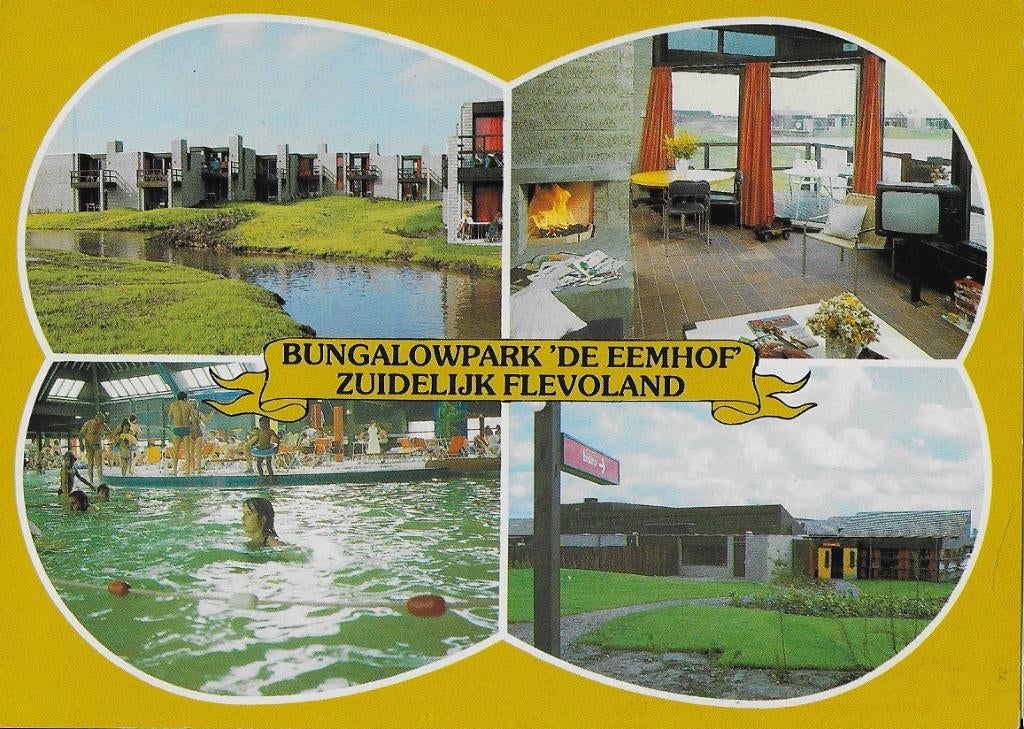 Flevoland Bugalowpark De Eemhof Gelopen Ansichtkaart (B44), Ophalen of Verzenden, 1980 tot heden, Gelopen