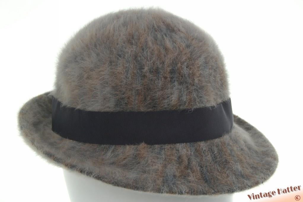 Vintage Dameshoed Kangol grijs angora 55-56 = S goede staat, Kleding | Dames, Hoeden en Petten, Zo goed als nieuw, Hoed, 55 cm (S, 6⅞ inch) of minder