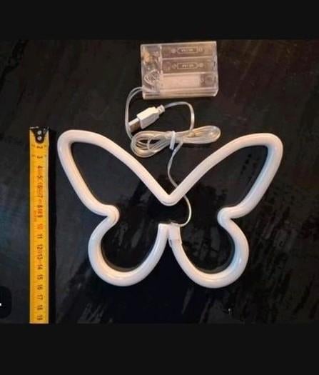 Leuke Blauwe LED Vlinderlamp voor Kinderkamer/Woonkamer, Kunststof, Nieuw, Ophalen of Verzenden, Minder dan 100 cm