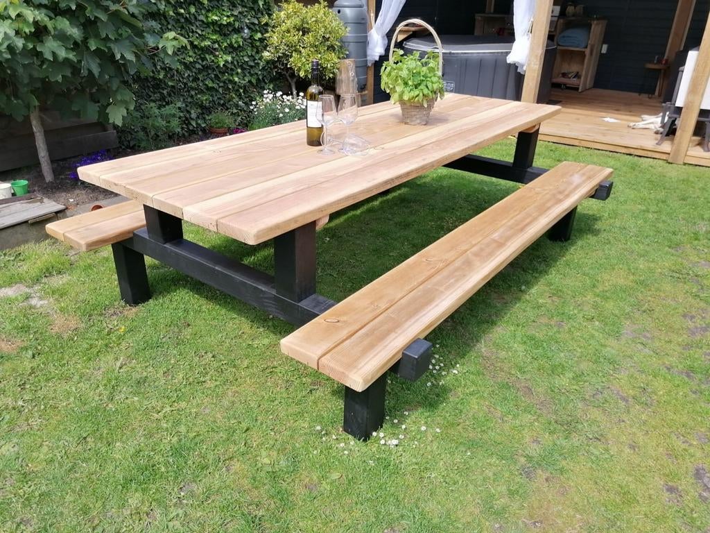 STOERE MAATWERK PICKNICKTAFELS, Ophalen of Verzenden, Zo goed als nieuw, Rechthoekig