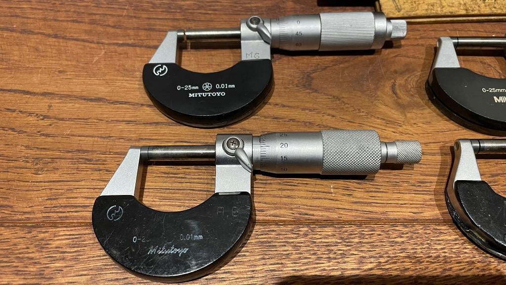 Mitutoyo buitenschroefmaten 0-25 0,01mm meerdere beschikbaar, -, Ophalen of Verzenden, Zo goed als nieuw, Mitutoyo B.V.