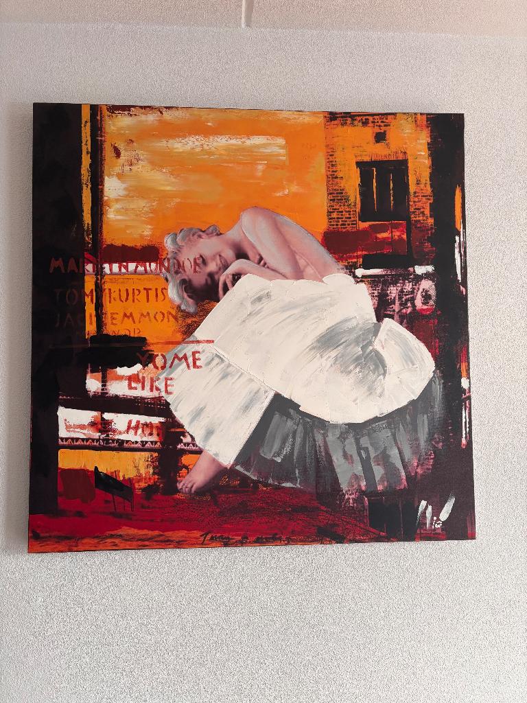 Marilyn Monroe canvas, Antiek en Kunst, Kunst | Schilderijen | Modern, Ophalen