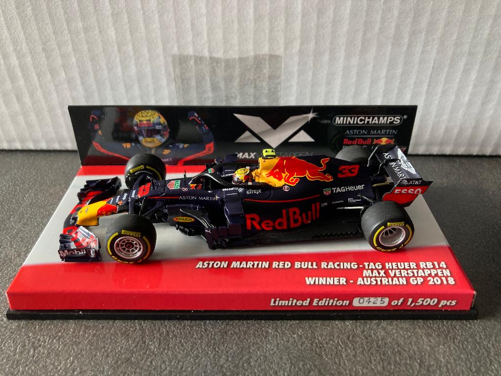 ✅ Max Verstappen 1:43 editie 37 Winner Austrian GP 2018 RB14, Ophalen of Verzenden, Nieuw, Formule 1