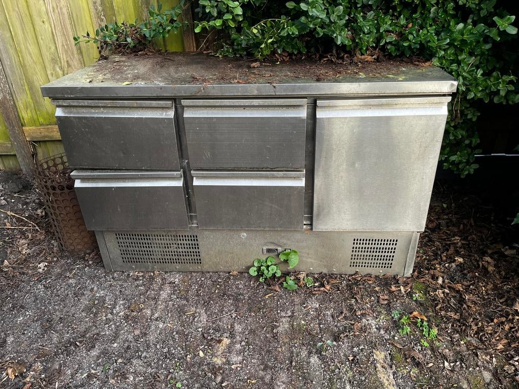 RVS koeling met lades en deur, Ophalen, Gebruikt