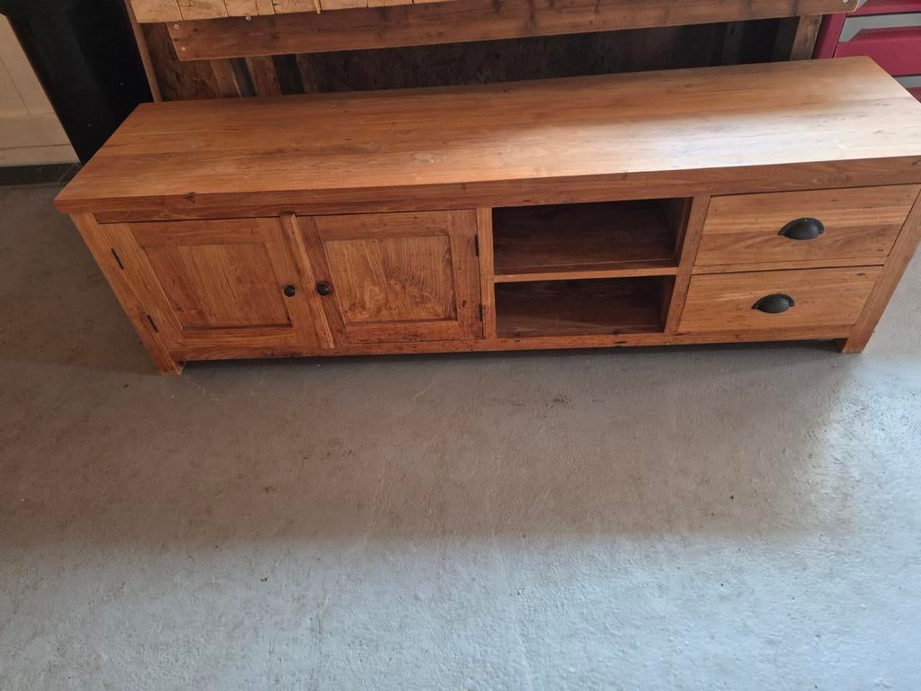 Teakhouten tv kast 170x50hxD45, Ophalen of Verzenden, Zo goed als nieuw, 25 tot 50 cm, Minder dan 100 cm