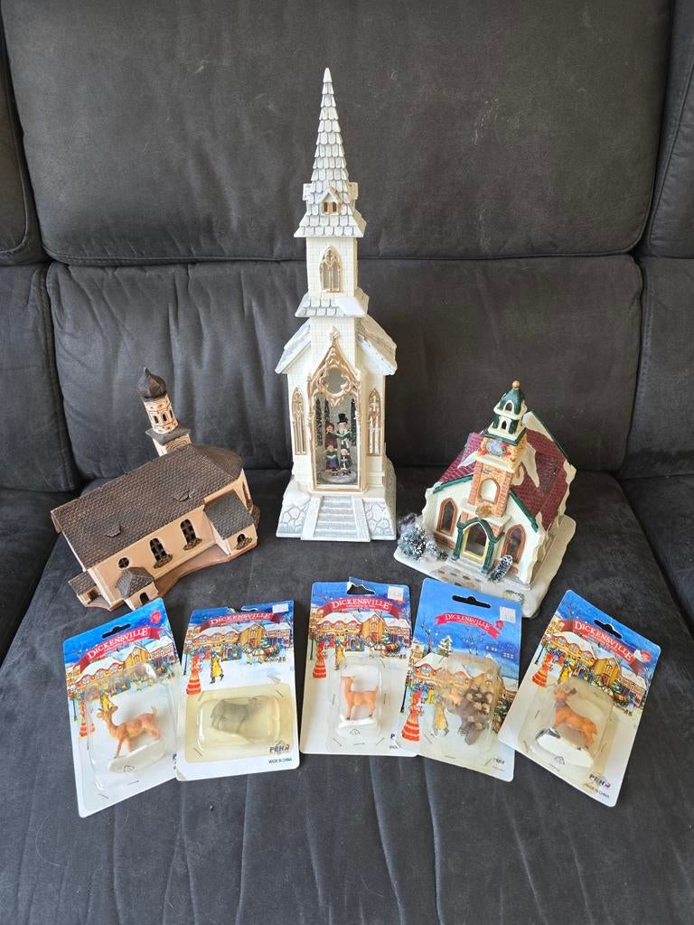 Kersthuisjes + toebehoren, Diversen, Kerst, Ophalen of Verzenden, Gebruikt