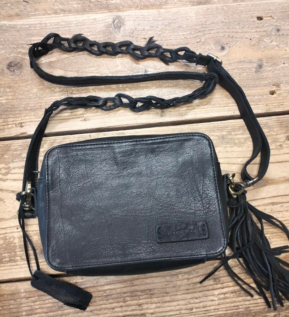 Bag2bag zwart leren schoudertas, Overige merken, Zwart, Ophalen of Verzenden, Zo goed als nieuw