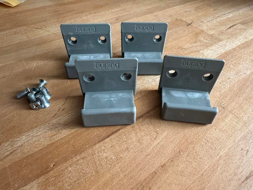 Auping Auronde 4 grijze opleghaken/spiraalsteunen kunststof, Ophalen, Overige materialen, Gebruikt, Tweepersoons