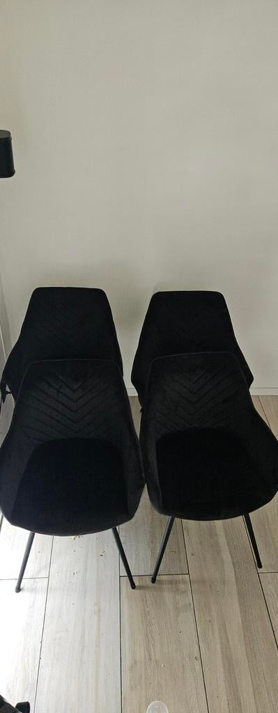 4 suede stoelen van Riverdale, Ophalen, Zwart, Vier