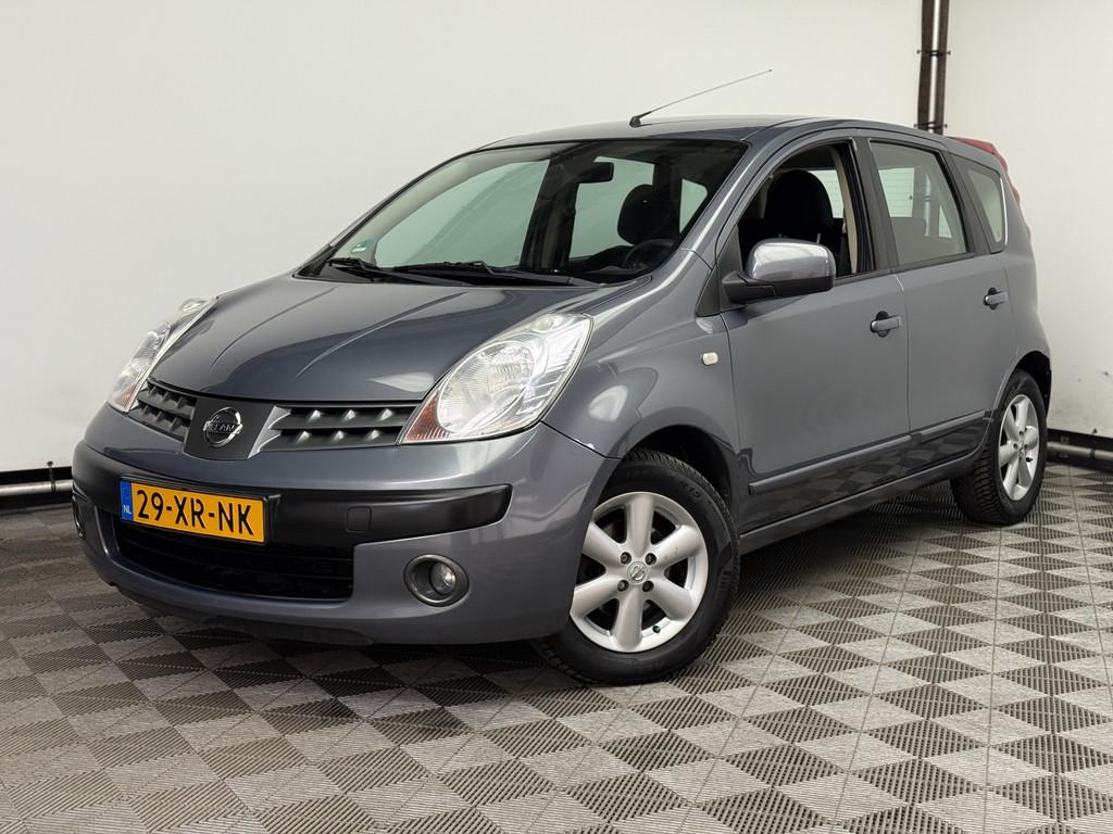 Nissan Note 1.4 Acenta ECC Trekhaak NL Auto (bj 2007), Voorwielaandrijving, Stof, 4 cilinders, Met garantie (alle)