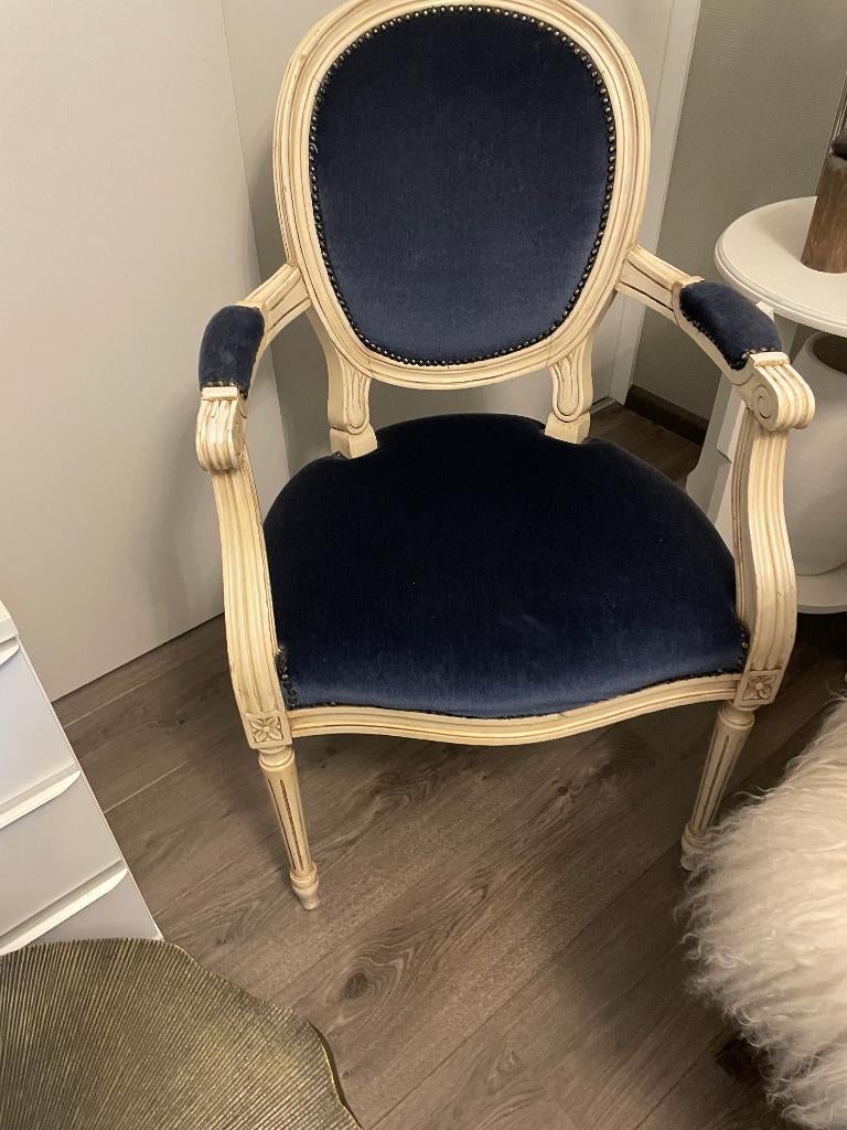 barok stoelen, Huis en Inrichting, Stoelen, Ophalen, Gebruikt, Twee, Blauw