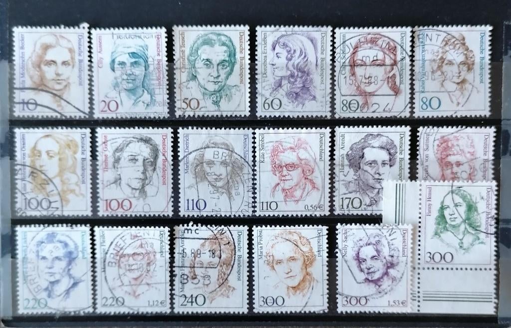 DUITSLAND - kaartje vrouwenhoofden div. waarden, Verzenden, BRD, Gestempeld