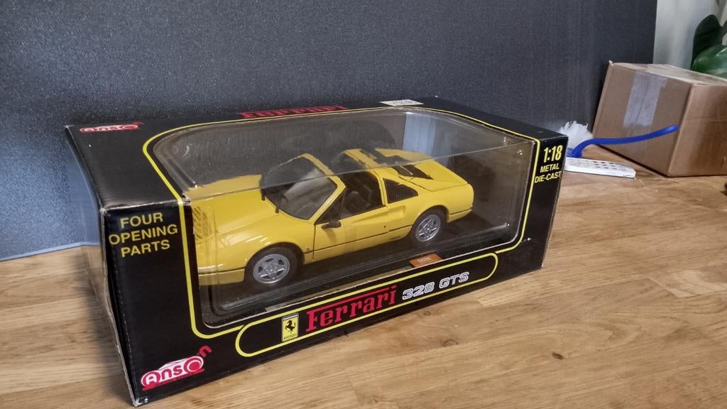 1:18 Ferrari 328 GTS inclusief targadakje nieuw Anson, Hobby en Vrije tijd, Modelauto's | 1:18, Ophalen of Verzenden, Nieuw, Overige merken
