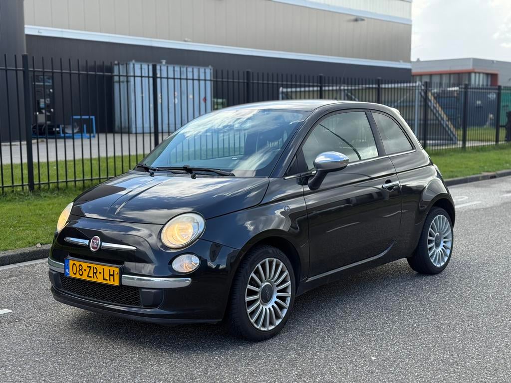 Fiat 500 1.2 C 2008 Zwart Airco, Lederen, Elek Ramen, NAP, Voorwielaandrijving, 1242 cc, 4 cilinders, 840 kg