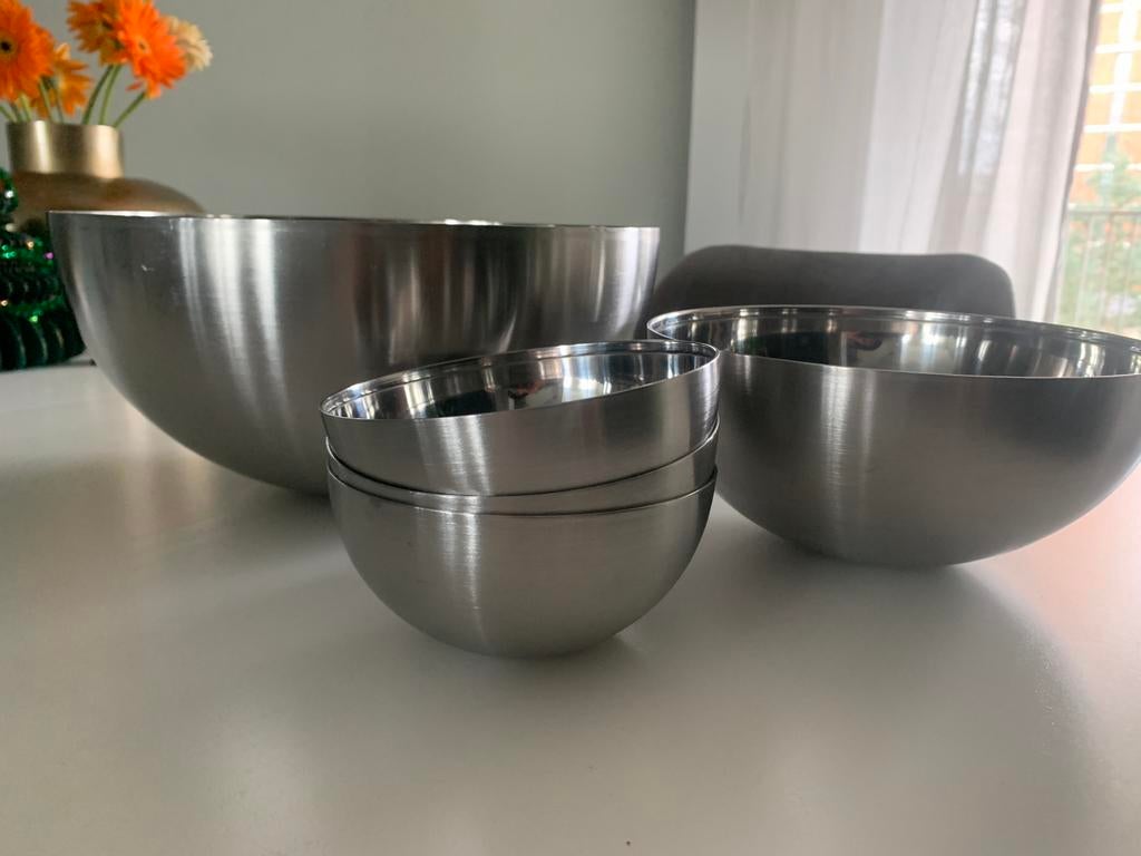 Schalen set Ikea, zilverkleurig, Ophalen, Zo goed als nieuw, Rond, Schaal