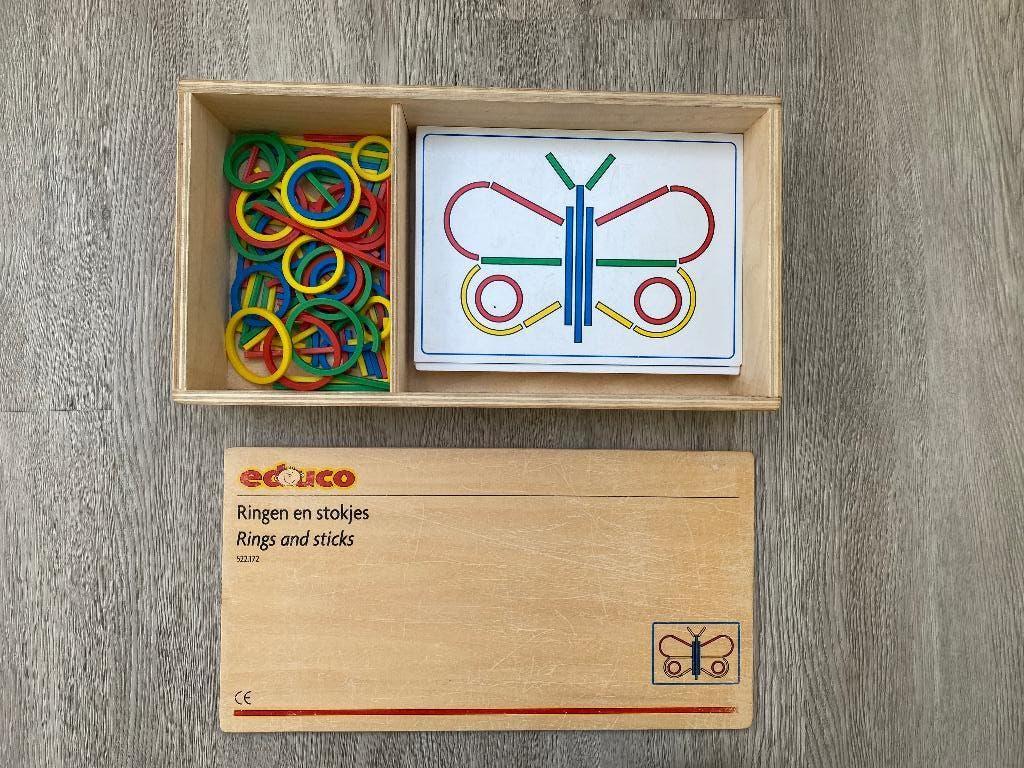 Educo ringen en stokjes, Kinderen en Baby's, Speelgoed | Houten speelgoed, Ophalen of Verzenden, Gebruikt
