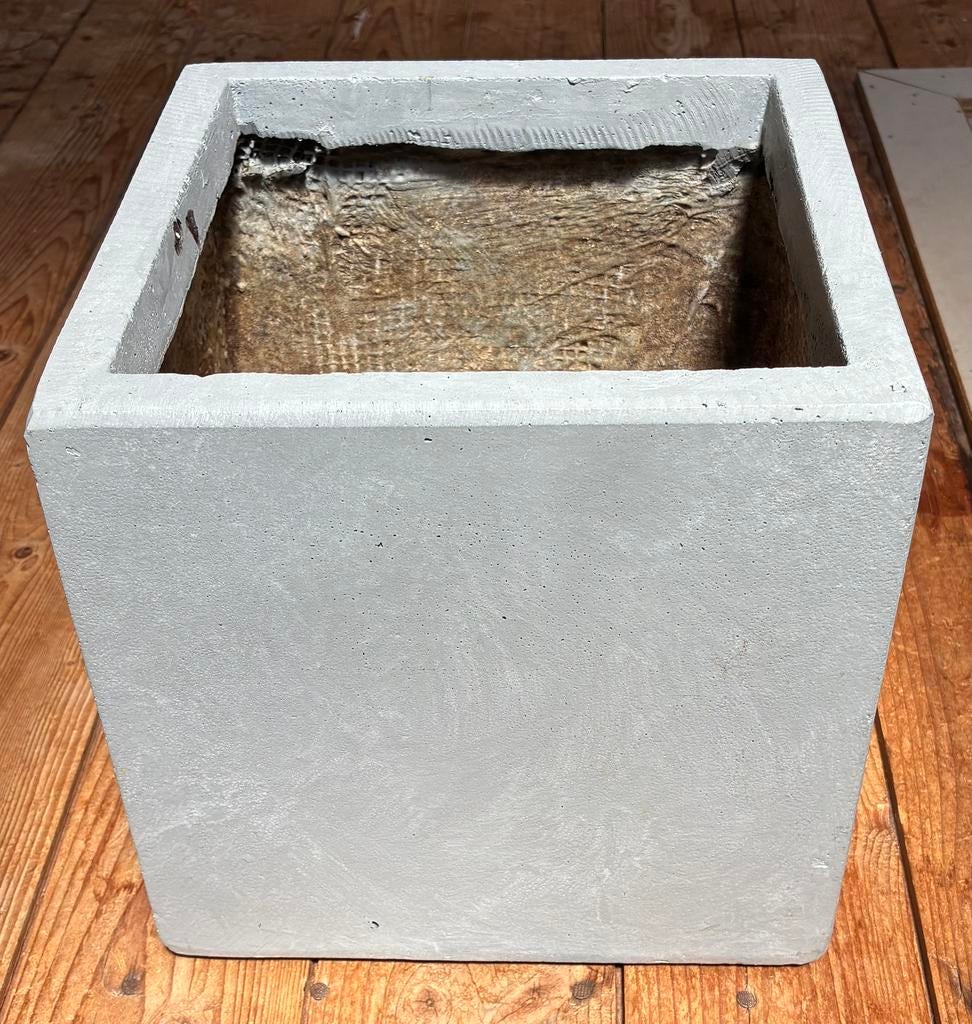 Fiberclay Plantenbak 2 stuks | Vierkant | 23x23x23cm, Tuin en Terras, Ophalen, Gebruikt, Minder dan 30 cm, Minder dan 60 cm