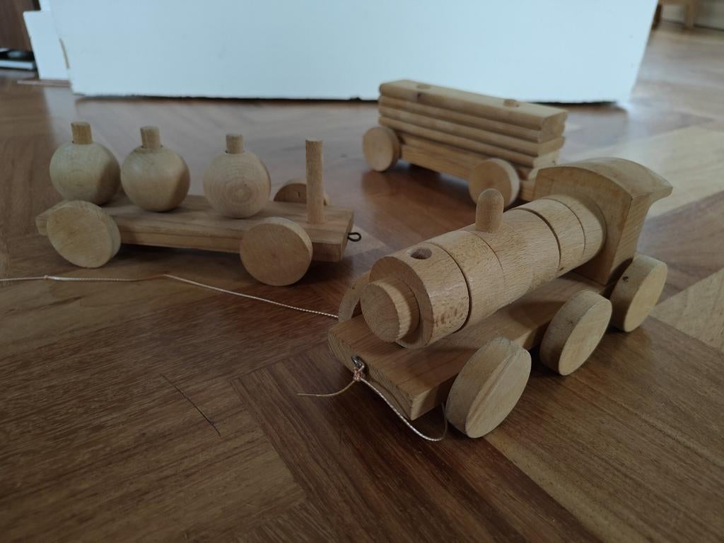 Vintage houten speelgoed trein, Kinderen en Baby's, Speelgoed | Houten speelgoed, Ophalen of Verzenden
