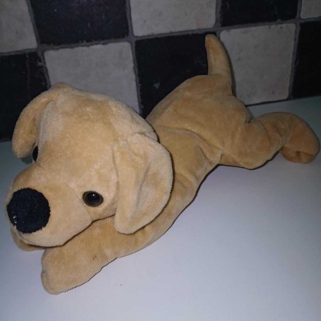 Nicotoy, simba, velours bruin hondje., Ophalen of Verzenden, Zo goed als nieuw, Hond