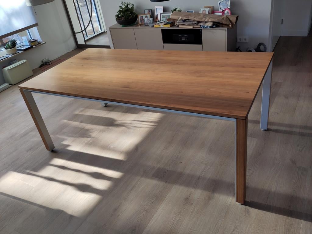 Leolux eetkamertafel 100 x 200/260 cm, Ophalen, Gebruikt, 200 cm of meer, 50 tot 100 cm