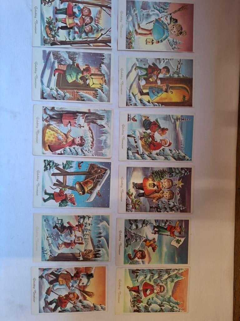 12 verschillende kerstkaarten van de Gruyter, Verzamelen, Merken en Reclamevoorwerpen, Ophalen of Verzenden, Gebruikt, Gebruiksvoorwerp