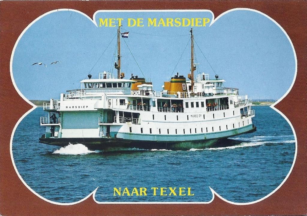 Texel Veerboot Marsdiep Gelopen Ansichtkaart ( A1064, Ophalen of Verzenden, 1980 tot heden, Gelopen, Waddeneilanden
