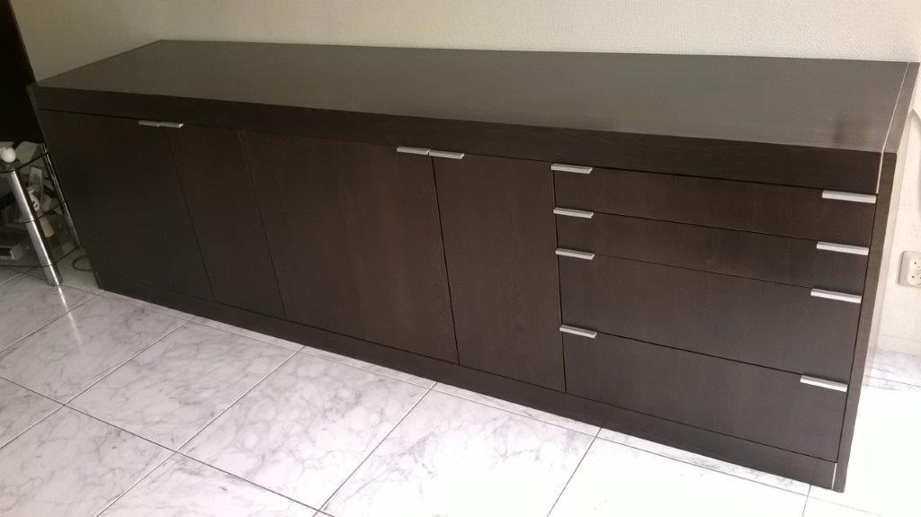 Pastoe L-serie dressoir 260cm donkerbruin - i.z.g.st!, Ophalen, Zo goed als nieuw, Design, Pastoe, 200 cm of meer