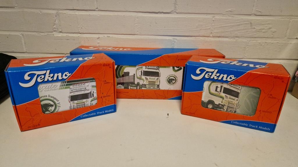 Tekno set Patrick vd Hoeven met 3 modellen, Groter dan 1:32, Ophalen of Verzenden, Zo goed als nieuw, Truck