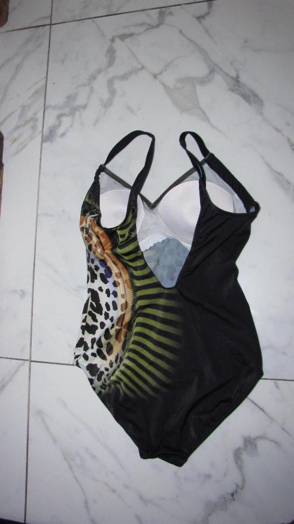 40c SUNFLAIR badpak zwart geel groen, Kleding | Dames, Ophalen of Verzenden, Zo goed als nieuw, Zwart, Badpak