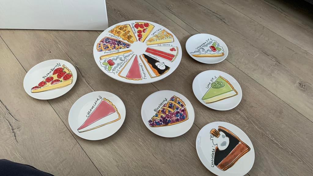 Blond Amsterdam pie set  inclusief 6 bordjes, Ophalen of Verzenden, Zo goed als nieuw