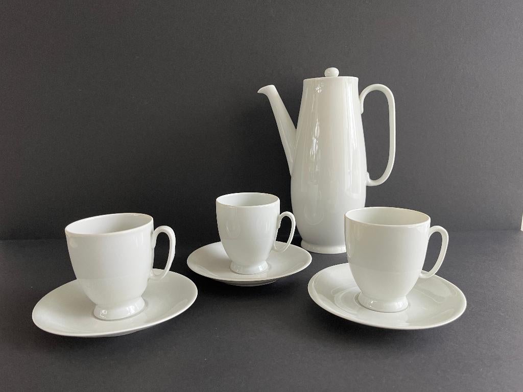Koffieserviesje van wit porselein model Wilma van Mosa, Antiek en Kunst, Ophalen of Verzenden