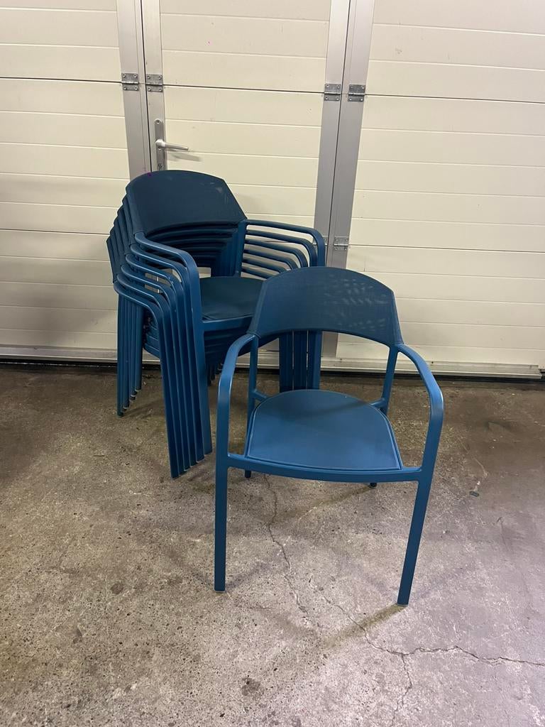 10 stuks Luxe horeca textileen terras stoelen Satteliet, Ophalen, Zo goed als nieuw, Bruin, Vijf, Zes of meer stoelen