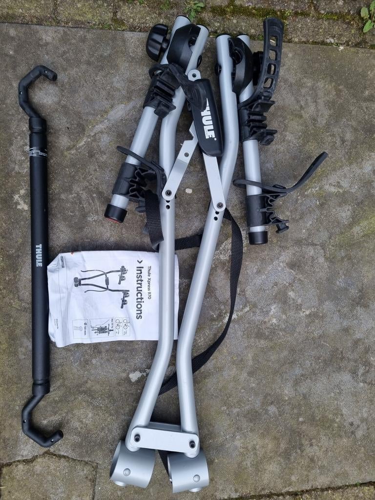 Thule Xpress 970 fietsendrager + ADAPTER - nieuwstaat, Ophalen of Verzenden, 2 fietsen, Zo goed als nieuw, Trekhaakdrager