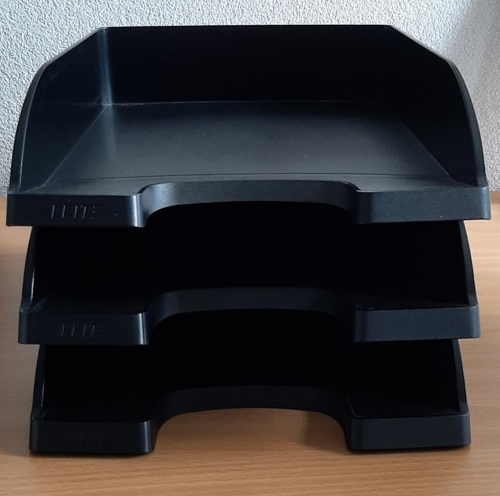 Leitz brievenbakjes/postbakjes,zwart.3 voor € 3,-.Als nieuw., Ophalen of Verzenden, Zo goed als nieuw