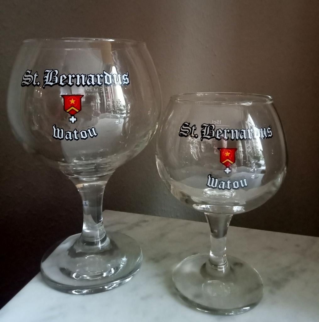 2 ST.BERNARDUS 33 CL. GLAZEN EN 2 PROEFGLAASJES 15 CL., Ophalen of Verzenden, Zo goed als nieuw, Glas of Glazen, Overige merken