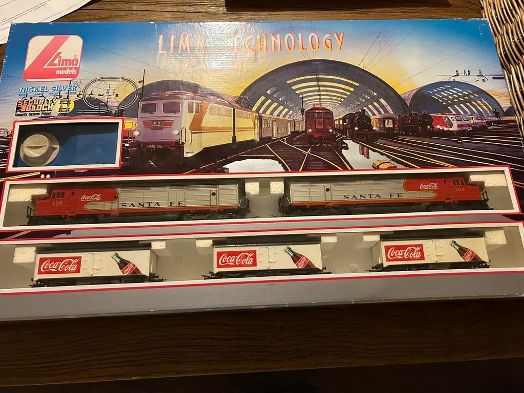 Lima unieke Santa Fe Coca Cola treinset h0, Ophalen, Gelijkstroom, Analoog, Lima
