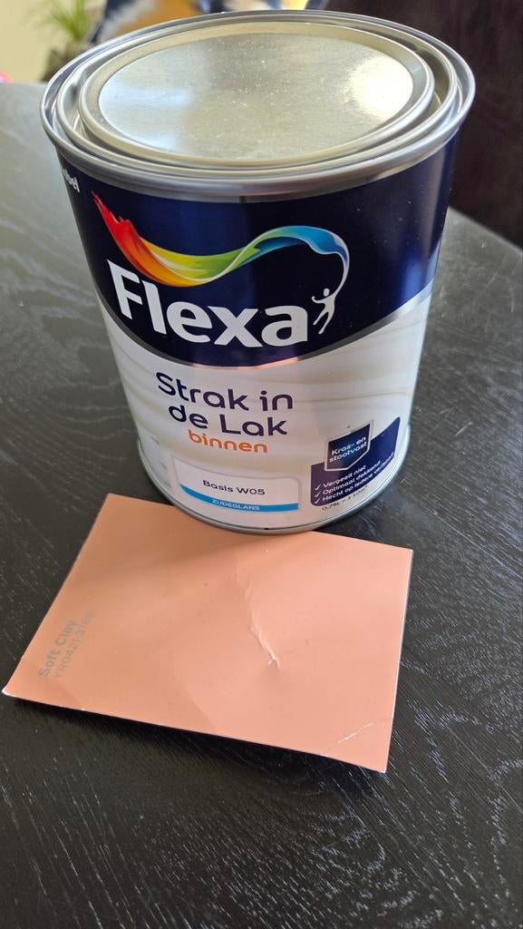 Flexa Strak in de Lak Zijdeglans Soft Clay 0,75L, Doe-het-zelf en Verbouw, Verf, Beits en Lak, Ophalen, Overige kleuren, Nieuw