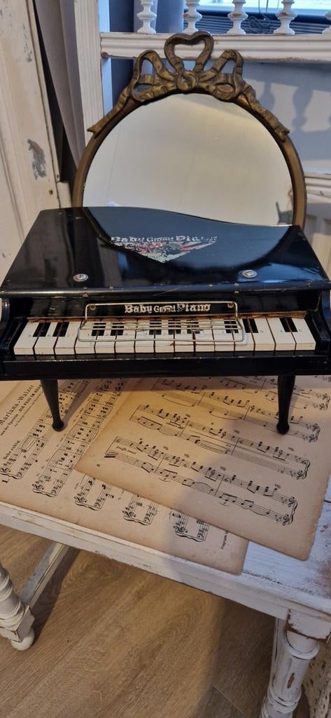 Vintage zwarte baby piano, Antiek en Kunst, Ophalen