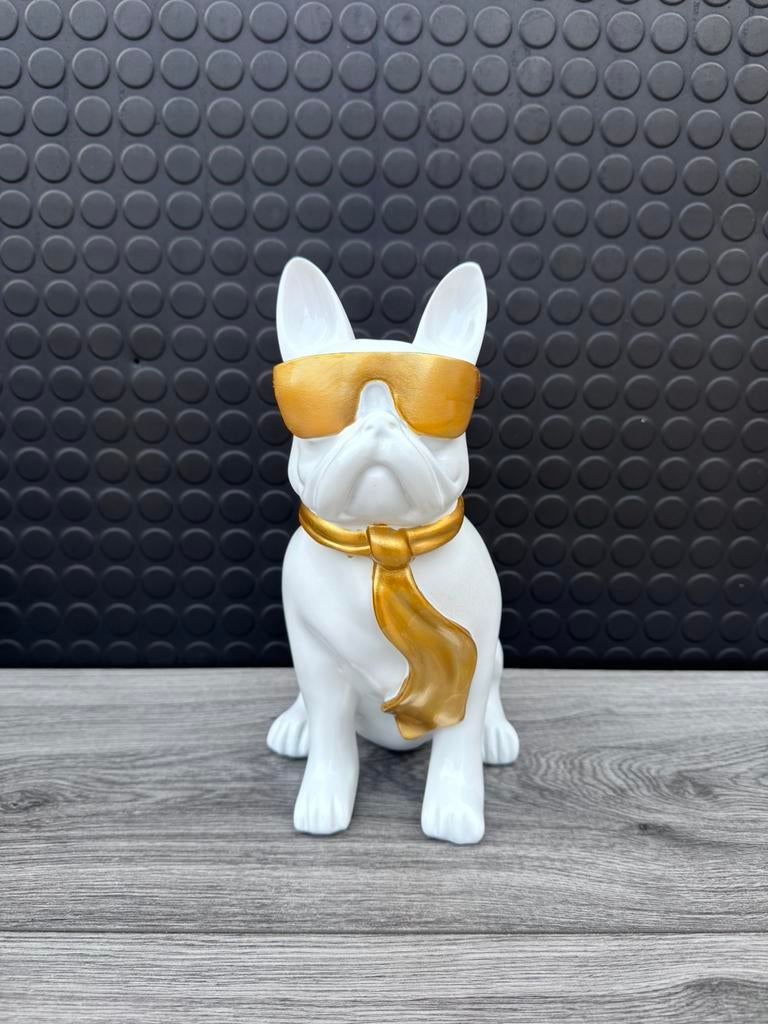 franse bulldog (bril) 28hoog 14breed/Nieuw!, Verzamelen, Beelden en Beeldjes, Ophalen of Verzenden, Nieuw, Dier