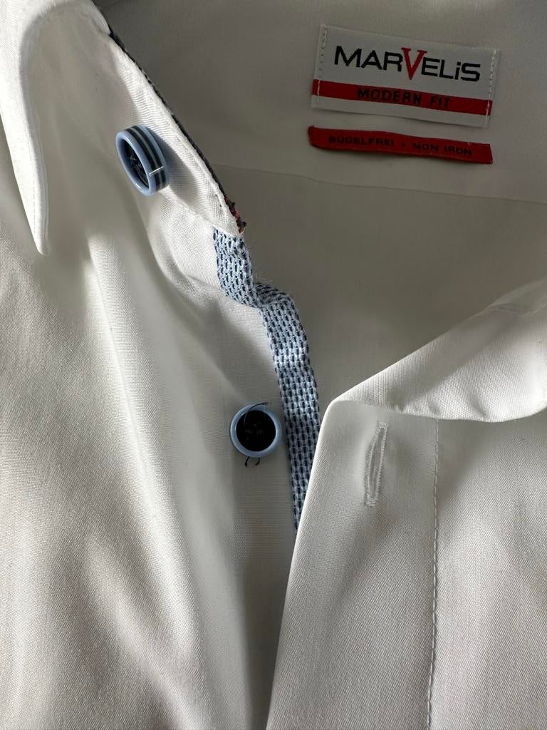 R2 Amsterdam overhemd, Ophalen of Verzenden, Zo goed als nieuw, Wit, Halswijdte 43/44 (XL)