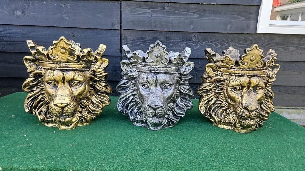 Leuke leeuwenkop bloempotten, Ophalen, Dierenbeeld, Kunststof, Onbekend