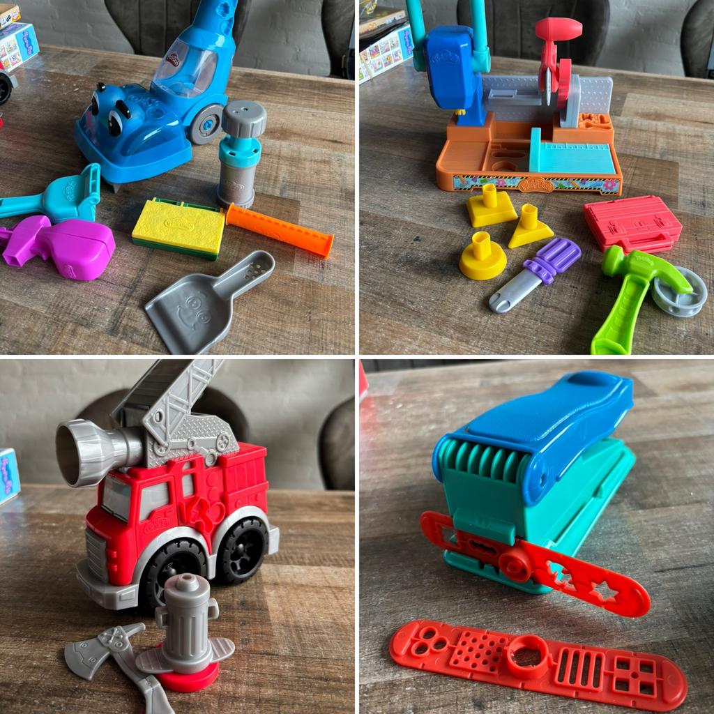 Play-Doh speelsets - Brandweer, stofzuiger, werkbank, Kinderen en Baby's, Speelgoed | Educatief en Creatief, Ophalen of Verzenden