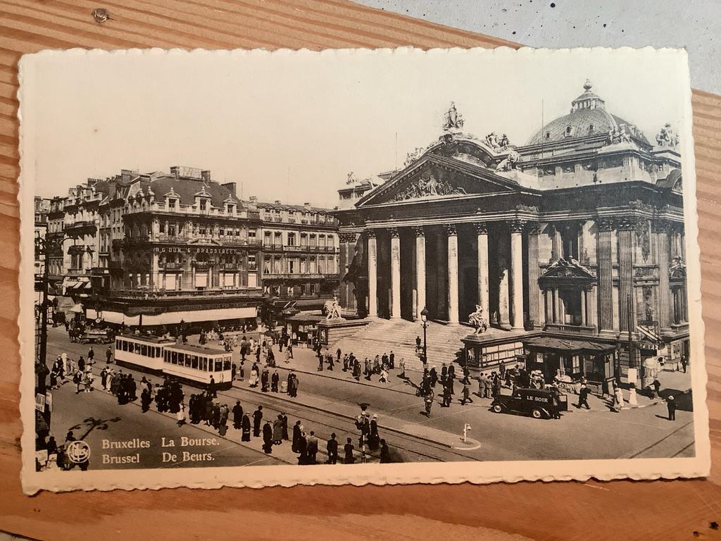 Oude Ansichtkaart Brussel De Beurs - Zwart-wit, Ophalen of Verzenden, Voor 1920, Ongelopen, Brussel (Gewest)