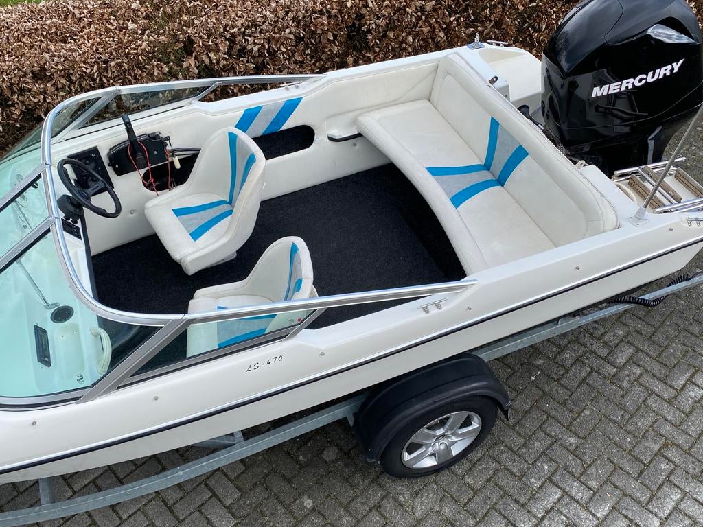 Mooie Astromar Speedboot met 4-Takt 80 PK Mercury en Trailer, Watersport en Boten, Ophalen, Zo goed als nieuw, Minder dan 70 pk