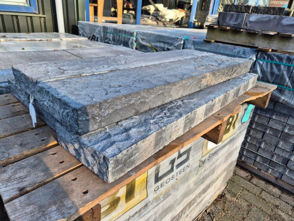 5 staptegel courtstone boordsteen vijverrand 6x20x100, Ophalen, Overige typen, Nieuw, Natuursteen