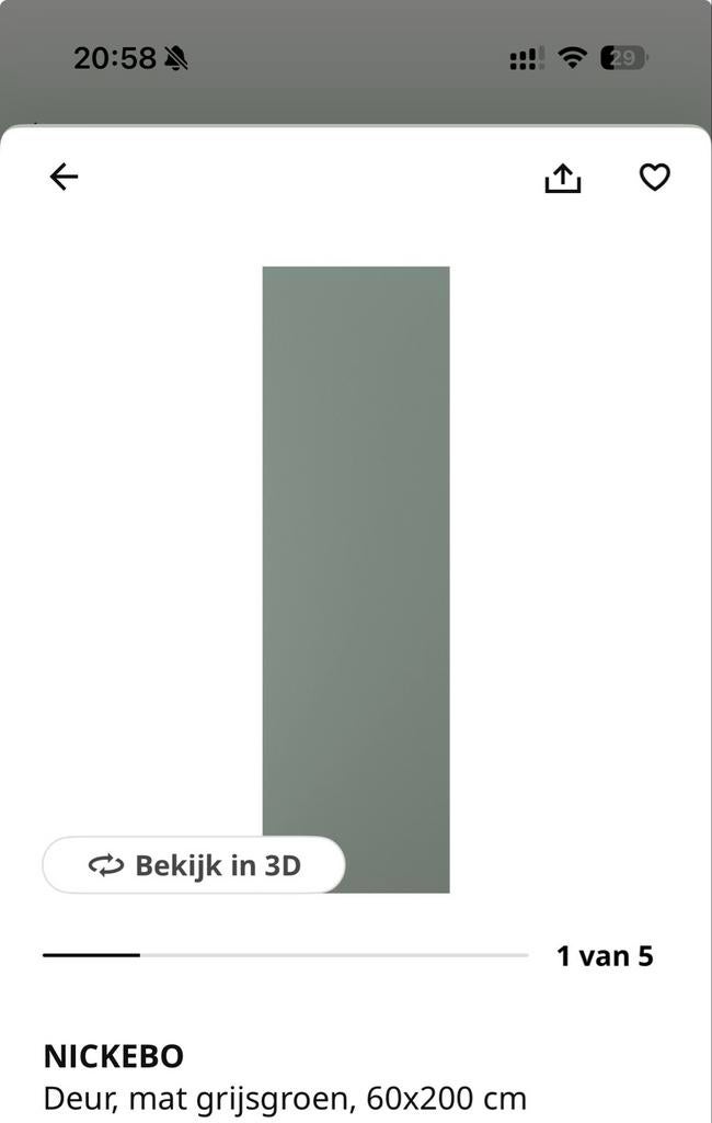 Nieuwe IKEA Metod Kastdeur Grijsgroen (NICKBO), Ophalen, 200 cm of meer, Nieuw, 50 tot 100 cm