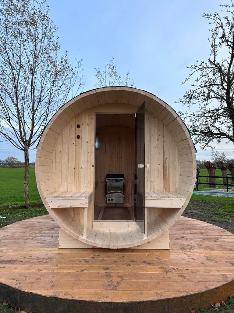🐣 Complete Barrel Deluxe Sauna 4 Pers | Direct leverbaar, Info@inner-stillness.nl, Verzenden, Fins of Traditioneel, 7665VB